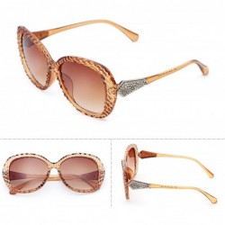 Wrap Sunglasses Vintage Bifocal Lens Sunglasses for Women Lattice Frame - Brown - C818TWZYK32 $13.49