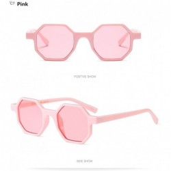 Goggle Women Sunglasses Sexy Vintage Small Frame Red 2018 Polygon Fashion - Pink - CB189XM4MXQ $9.87