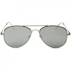 Aviator Classic Aviator Sunglasses Flash Lens - Silver - CO12LC5BPPH $15.15