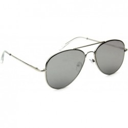 Aviator Classic Aviator Sunglasses Flash Lens - Silver - CO12LC5BPPH $15.15