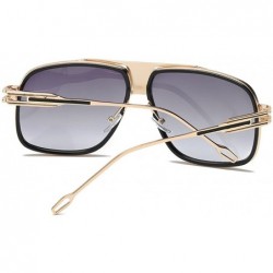 Square Eyewear Womens Men Square Vintage Retro Sunglasses - Leopard Frame Gold Lens - CG19357IO9Z $13.51