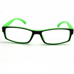 Rectangular Soft Matte Black w/ 2 Tone Reading Glasses Spring Hinge 0.74 Oz - Matte Black Green - CE12C1Y0E37 $17.55