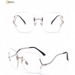 Rimless Trendy Sunglasses Frameless Trimming Personality Ladies Sunglasses Ocean Sunglasses - CP18X6M9DZT $46.28