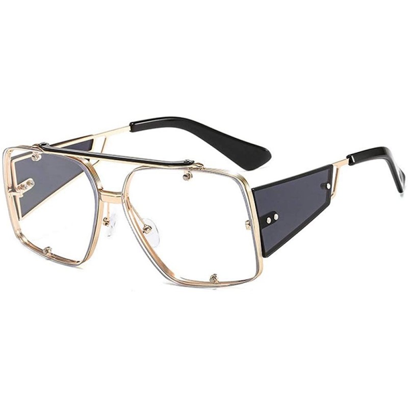 Square 2020 new trend fashion metal sunglasses men and women hot sunglasses - Transparent - C81905EKSI2 $13.40