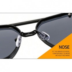 Square 2020 new trend fashion metal sunglasses men and women hot sunglasses - Transparent - C81905EKSI2 $13.40