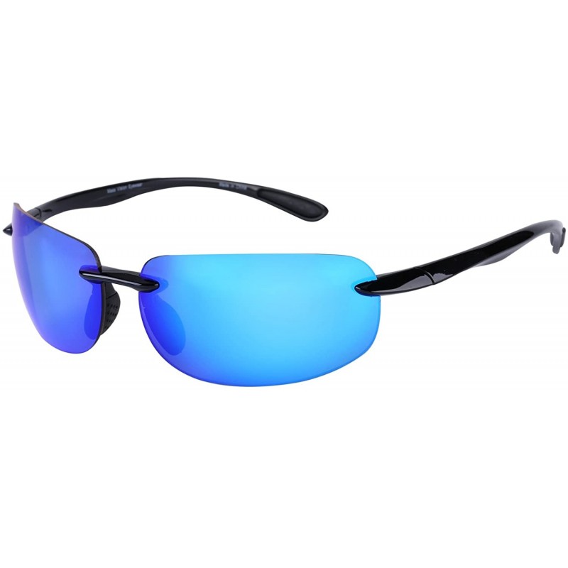 Sport Lovin Maui" Sport Wrap Polarized Sunglasses for Men and Women - Lightweight Frames - Open Road Blue - CQ184HE8759 $34.20