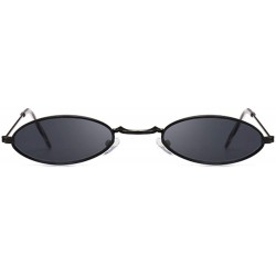 Round Fashion Women Sunglasses Famous Oval Sun Glasses FeLuxury Metal Round Rays Frames Black Small Cheap Eyewear - CI199C68U...
