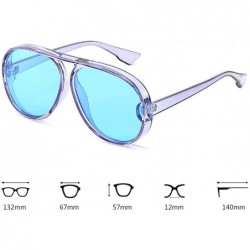 Oversized Unisex Oversized Oval Plastic Lenses Fashion Sunglasses UV400 - Blue - CC18NHDHWD6 $12.24