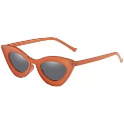 Aviator Vintage Cat Eye Sunglasses With Color Frames Shades Retro Style Glasses For Women - Orange - CL196YXWT0M $16.54
