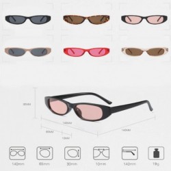 Oval Vintage Small Sunglasses Fashion Narrow Oval Frame eyewea for neutral - Black Pink - CK18DTNT9W8 $10.69