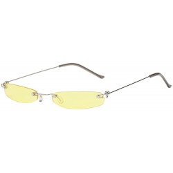 Semi-rimless Women Man Vintage Transparent Small Frame Sunglasses Retro Eyewear Fashion - 7201d - CY18ROYMNHL $8.57