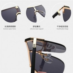 Rimless Sunglasses Women Rimless Square Big Sun Glasses for Women Summer Style Female Uv400 Alloy Mens Accessories - CM198KGQ...