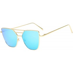 Aviator Sunglasses Fashion Unisex Vintage Irregular Glasses Fashion Aviator Mirror Sunglasses - Blue - CP18NAO5367 $7.04