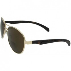 Aviator Aviator Bifocal Sunglasses B117 - Gold Frame Brown Lenses - C718G20C6GI $17.66