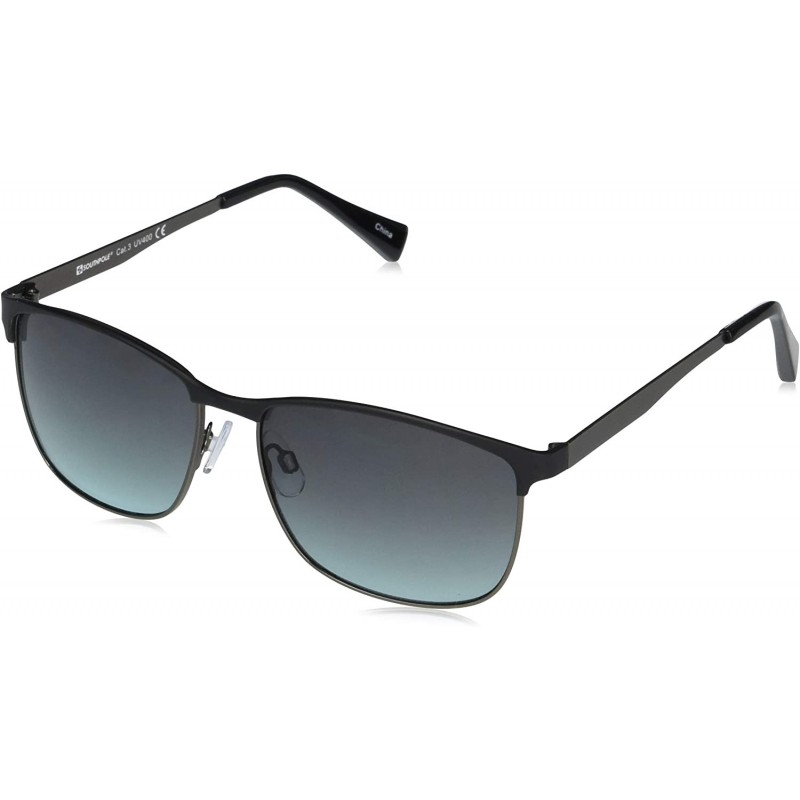 Rectangular Men's 5038SP Classic Metal Rectangular Sunglasses with 100% UV Protection- 55 mm - Matte Gunmetal & Black - CV196...