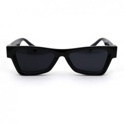 Rectangular Womens Luxury Squared Triangular Thick Plastic Horn Mob Sunglasses - Black Orange Black - CM18WWNA64D $13.69