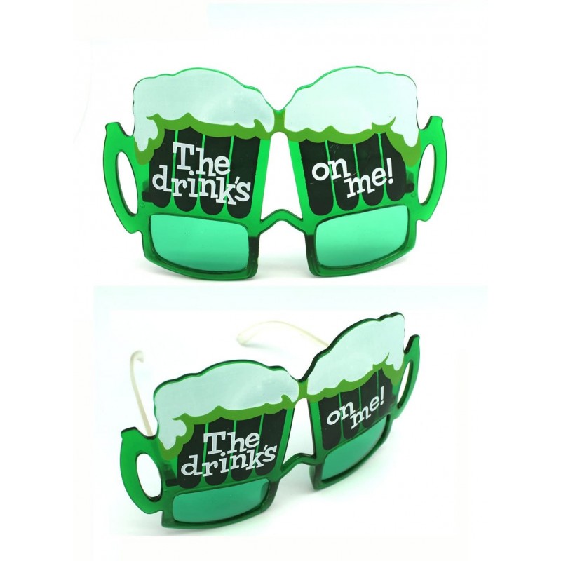 Goggle Green Beer Shapped Sunglasses - St. Patrick's Day Sunglasses - C711ERVNFZH $13.53