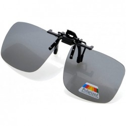 Square Large Polarized Flip up Sunglasses Clip on - Gray New - CM126NIYK7N $11.20