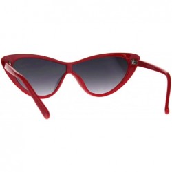Cat Eye Womens Shield Futuristic Cat Eye Funky Plastic Sunglasses - Red Smoke - CS180GCXOLK $9.94