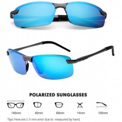 Sport Rectangular Sunglasses for Men Women-Polarized UV400 Rimless Fashion Unisex Driving Sun Glasses - CR18QNRQW8O $52.10