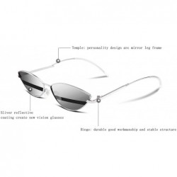 Rimless Fashion Designer Sunglasses Retro Small Petals Shape Arc Temple Design B2298 - Grey Stripe - CB18DQM3YLN $13.73