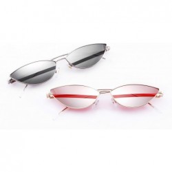 Rimless Fashion Designer Sunglasses Retro Small Petals Shape Arc Temple Design B2298 - Grey Stripe - CB18DQM3YLN $13.73