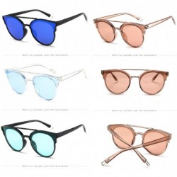 Cat Eye Men's Fashion Cat Eye Mirrored Matte Lenses Street Fashion moldable Frame Women Sunglasses 5147 (Color NO.1) - C31993...