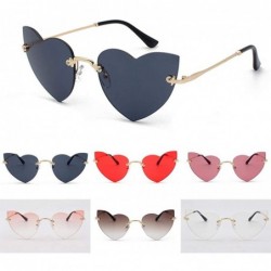 Rimless Heart Shape Sunglasses Party Sunglasses Women Polarized Sunglasses Rimless Transparent Candy Color Eyewear - C4194KSA...