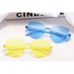 Round Sunglasses Frameless Multilateral Colorful - E - CL1908736A5 $9.96