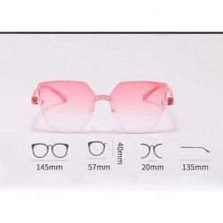 Round Sunglasses Frameless Multilateral Colorful - E - CL1908736A5 $9.96