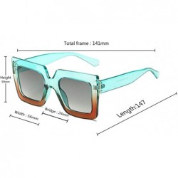 Square Men and women Sunglasses Two-tone Big box sunglasses Retro glasses - Green - CO18LL8LSQU $11.25