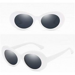 Round Vintage Round Sunglasses for Women Men Classic Retro Glasses UV 400 Lens Reflective Sunglasses - No.2 White Grey - C018...