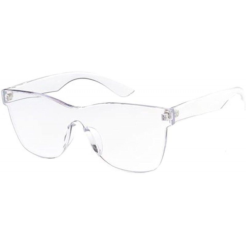 Rimless Urban Modern"Rim-Less" Mono Block Rimless Sunglasses - Clear - CN18GYH6OCZ $9.76