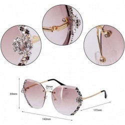 Goggle Sparkling Luxury Crystal Cutting Lens Sunglasses UV 400 Protection Rhinestone Sunglasses Fashion Eyewear - CR1976X5WL9...