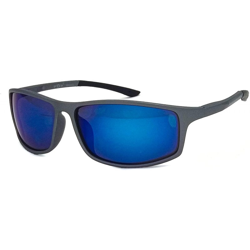 Rectangular Designer Fashion Sports Sunglasses SP2434 - Matt Grey Blue M - CJ18IS48TDO $12.36