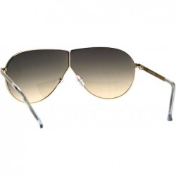 Oversized Oversize Gradient Oceanic Hippie Lens Metal Rim Shield Pilots Sunglasses - Brown Smoke - C1185KLDIEC $13.67