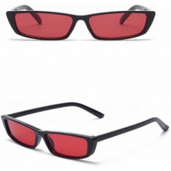 Oval Unisex Cat Sunglasses-Women's Rectangle Shades Integrated UV Retro Glasses - E - C618CYMA8OU $12.04