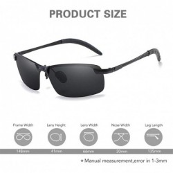 Sport Men Classic Alloy Sunglasses Polarized Sunglasses For Driving Outdoor Sports UV400 Protection Retro Rimless - CJ198O4X2...