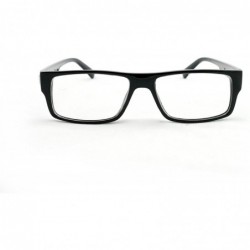 Square Unisex Retro Squared Celebrity Star Simple Clear Lens Fashion Glasses - 1822 Black/Checker - CO11T16J1QP $11.67