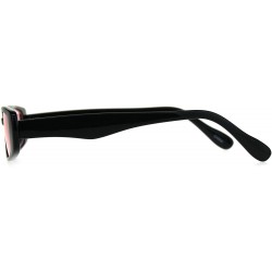 Rectangular Womens Mod Narrow Rectangular Pimp Color Lens Plastic Sunglasses - Pink - C8180K639TI $12.87