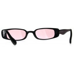 Rectangular Womens Mod Narrow Rectangular Pimp Color Lens Plastic Sunglasses - Pink - C8180K639TI $12.87