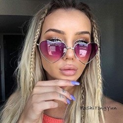 Rimless Ladies Heart Shaped Sunglasses Metal Women Designer Fashion Rimless Lenses Sun Glasses - C14 - CI18Y40ROMR $20.63