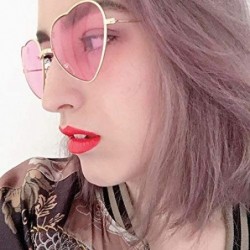 Rimless Ladies Heart Shaped Sunglasses Metal Women Designer Fashion Rimless Lenses Sun Glasses - C14 - CI18Y40ROMR $20.63