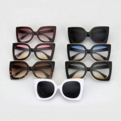 Oversized Oversized Gradient Lens Sunglasses for Women Acetate Frame Goggles UV400 - C3 Wine Red - CU198G5I0TM $12.15