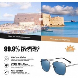 Square Square Polarized Sunglasses for Men Metal Frame Anti-Glare Driving Fishing Sun Glasses UV400 - C3g15 - CR199I449NH $16.36