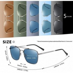 Square Square Polarized Sunglasses for Men Metal Frame Anti-Glare Driving Fishing Sun Glasses UV400 - C3g15 - CR199I449NH $16.36