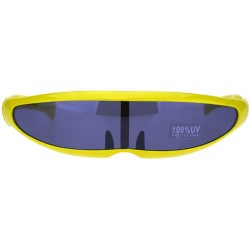 Shield Cyclops Robot Costume Sunglasses Party Rave Futuristic Shades UV 400 - Yellow - CJ18HA99UOG $11.95