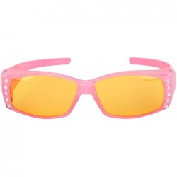 Sport 2 Pair of Night Driving Polarized Sunglasses that Fit Over Prescription Glasses - Tortoise/Pink - CJ1885ZRENZ $15.87