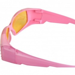 Sport 2 Pair of Night Driving Polarized Sunglasses that Fit Over Prescription Glasses - Tortoise/Pink - CJ1885ZRENZ $15.87