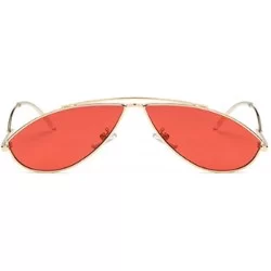 Goggle Vintage Fashion Sunglasses Small Metal Frame Vintage Sunglasses - Gold Transparency - CE18EH4GWR0 $8.67